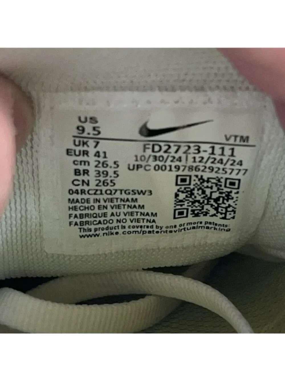 Nike Air Zoom Pegasus 41 Sail Lightening Pure Platinum Womens Size 9.5
